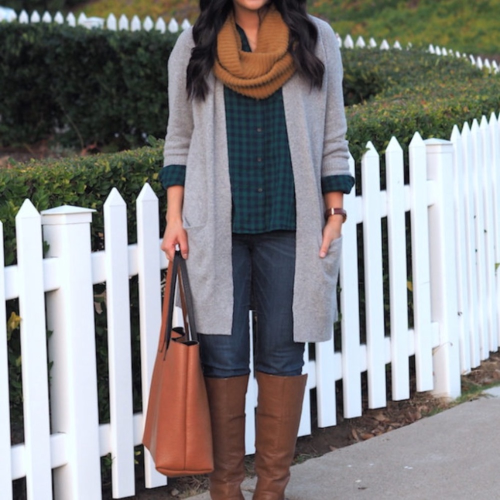 Grey Cardigan with Hoodie